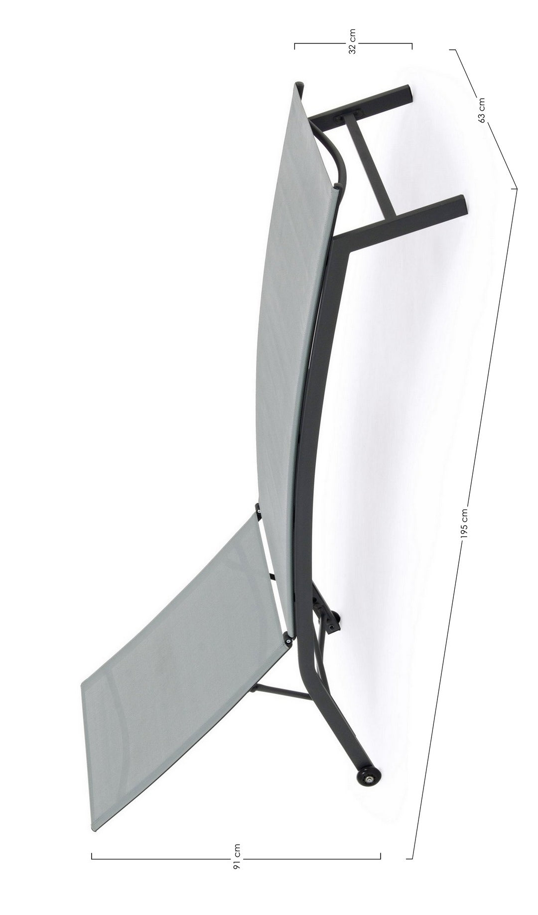 Lettino c-ruote nildas antracite ja18
