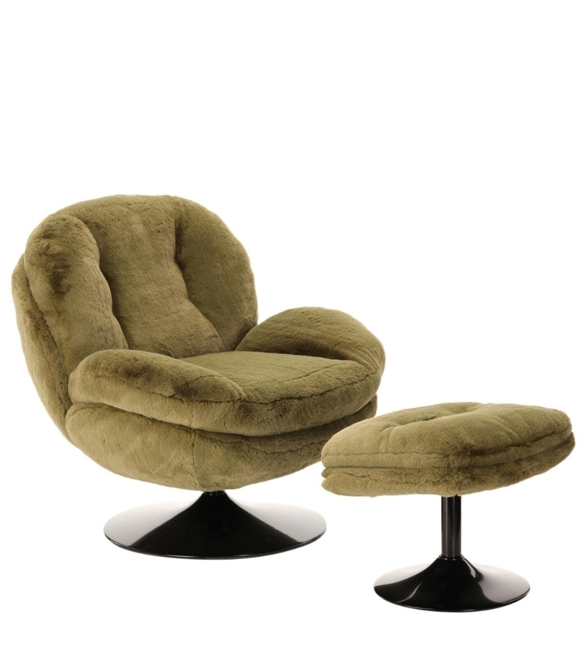 Poltrona Memento finta pelliccia Kaki 81x86xH83cm