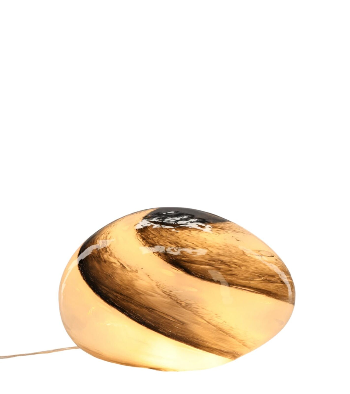 Lampada da tavolo Nebula ovale Beige e Bruno 40x30xH24cm