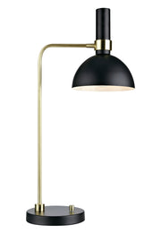 LARRY Lampada da tavolo 1L Nero/Ottone spazzolato