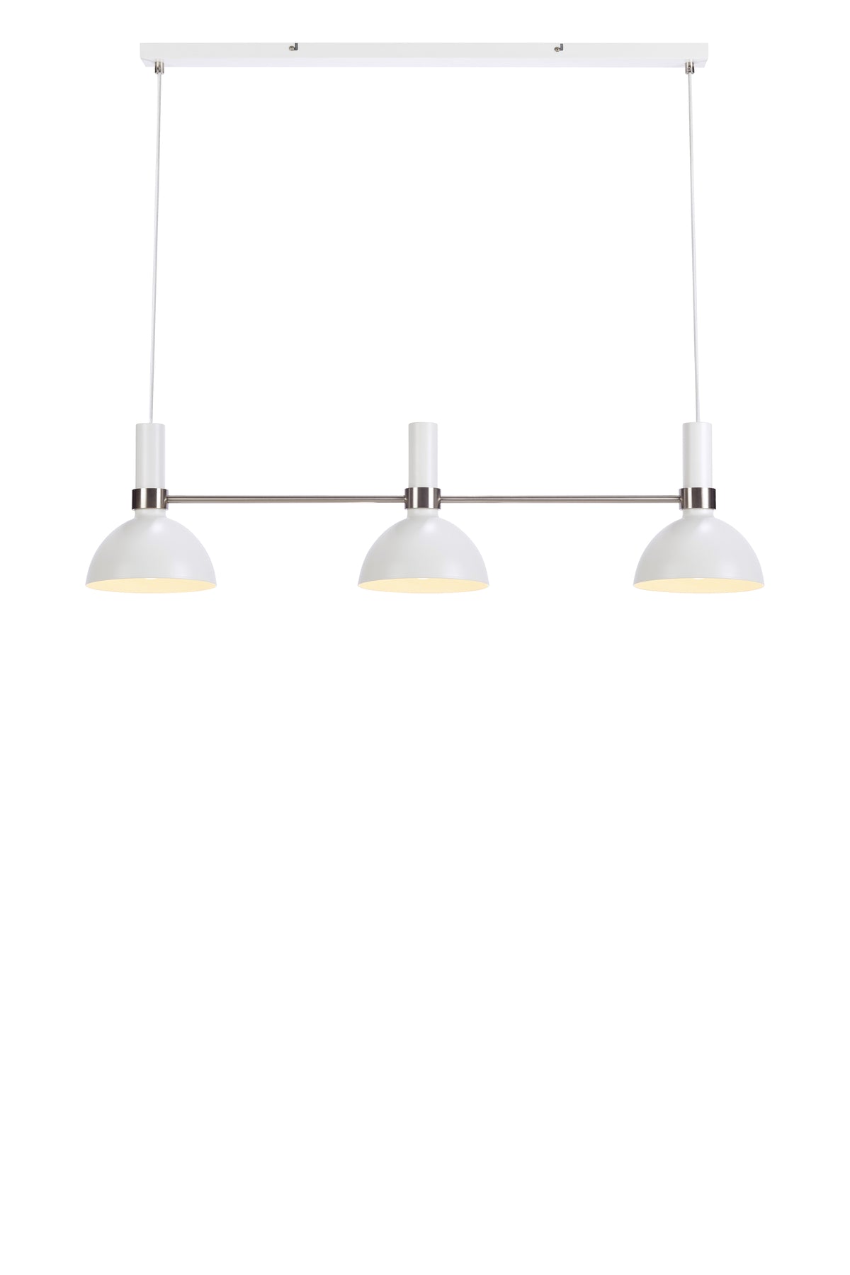 LARRY Lampadario 3L Bianco/Acciaio