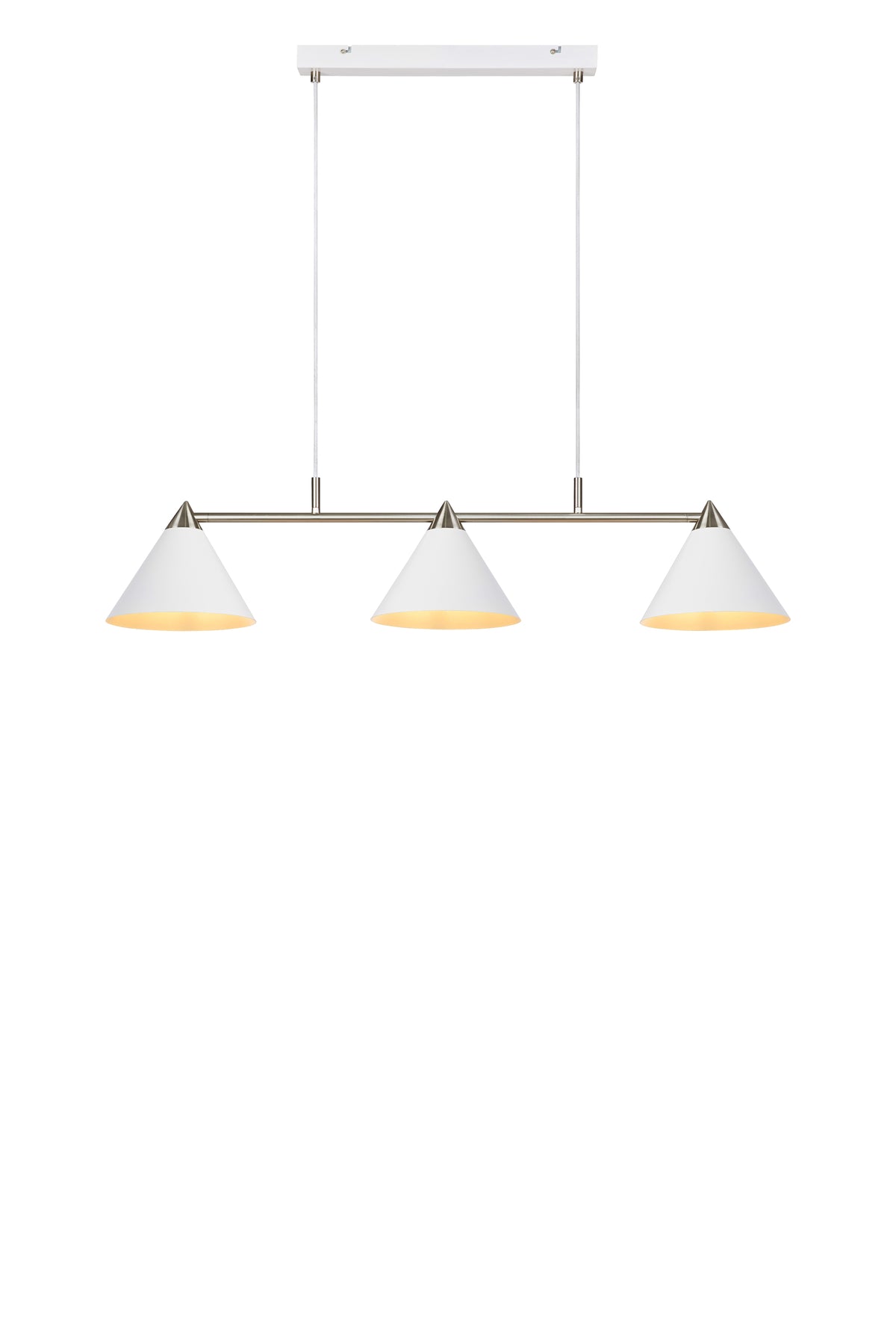 KLINT Lampadario 3L Bianco/Acciaio
