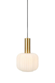 SOBER Lampadario Piccolo 1L Ottone Spazzolato/Bianco