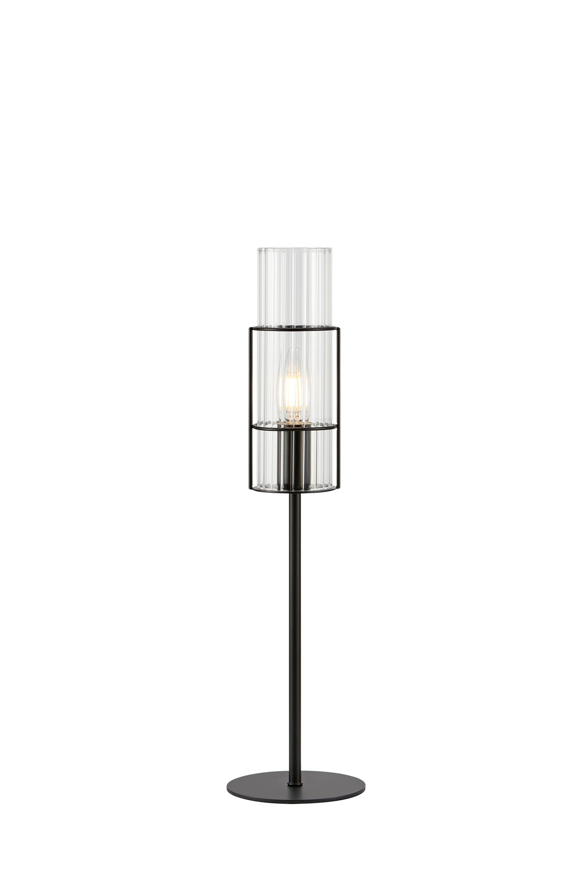 Lampada da tavolo TUBO 1 L 50 cm Nero/Trasparente