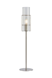 Lampada da tavolo TUBO 1 L 65 cm Nichel satinato/Trasparente