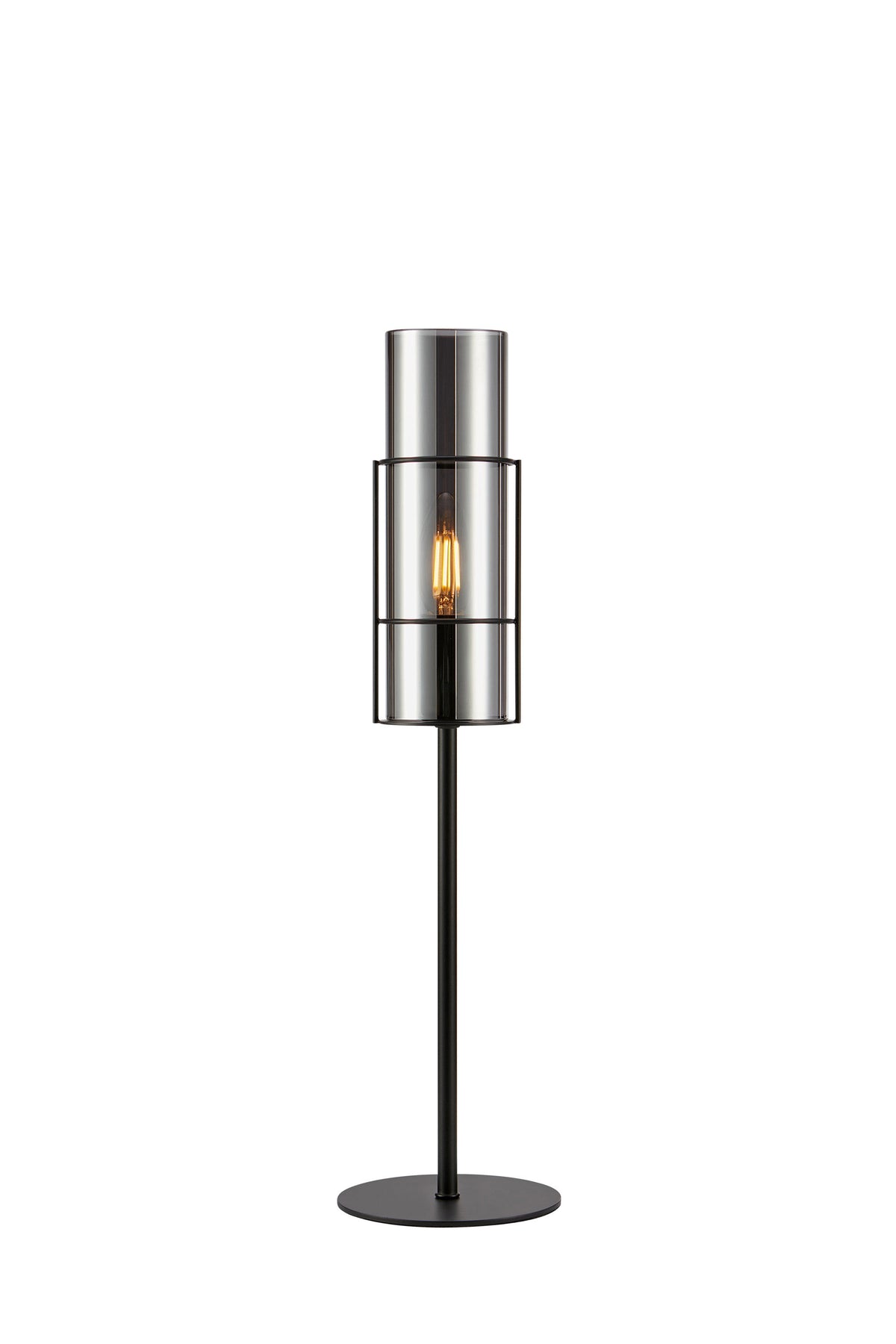 TORCIA Lampada da tavolo 1L 50cm Nero/Fumo