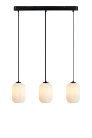 Lampada a sospensione CAVA 3L Dritto Nero/Bianco