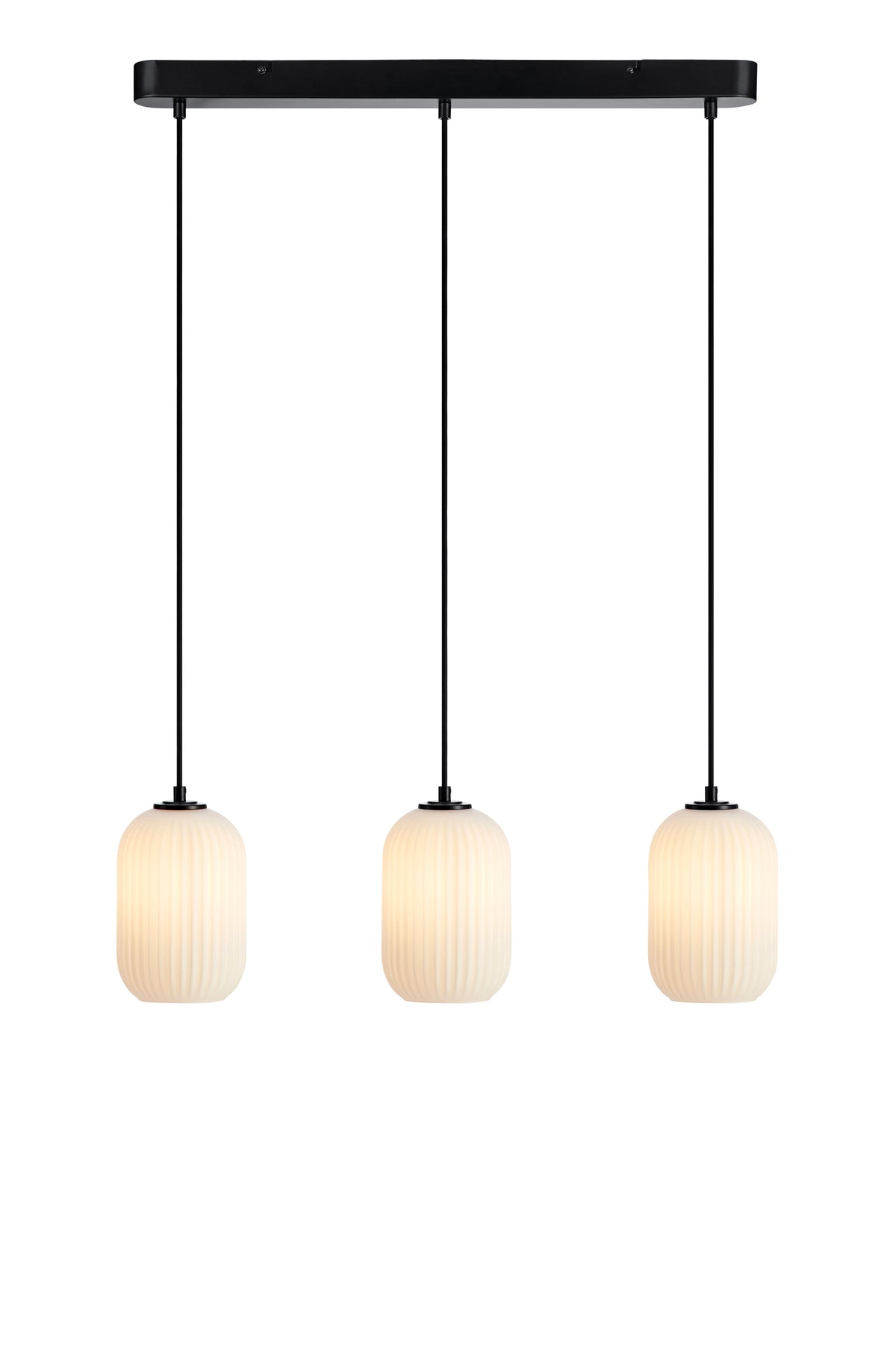 Lampada a sospensione CAVA 3L Dritto Nero/Bianco