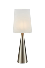 Lampada da tavolo CONUS 1L Nichel satinato/Bianco sporco