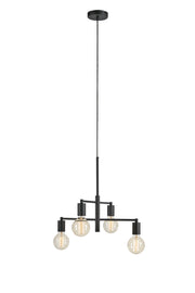 Lampadario CIELO 4L Nero Sabbiato
