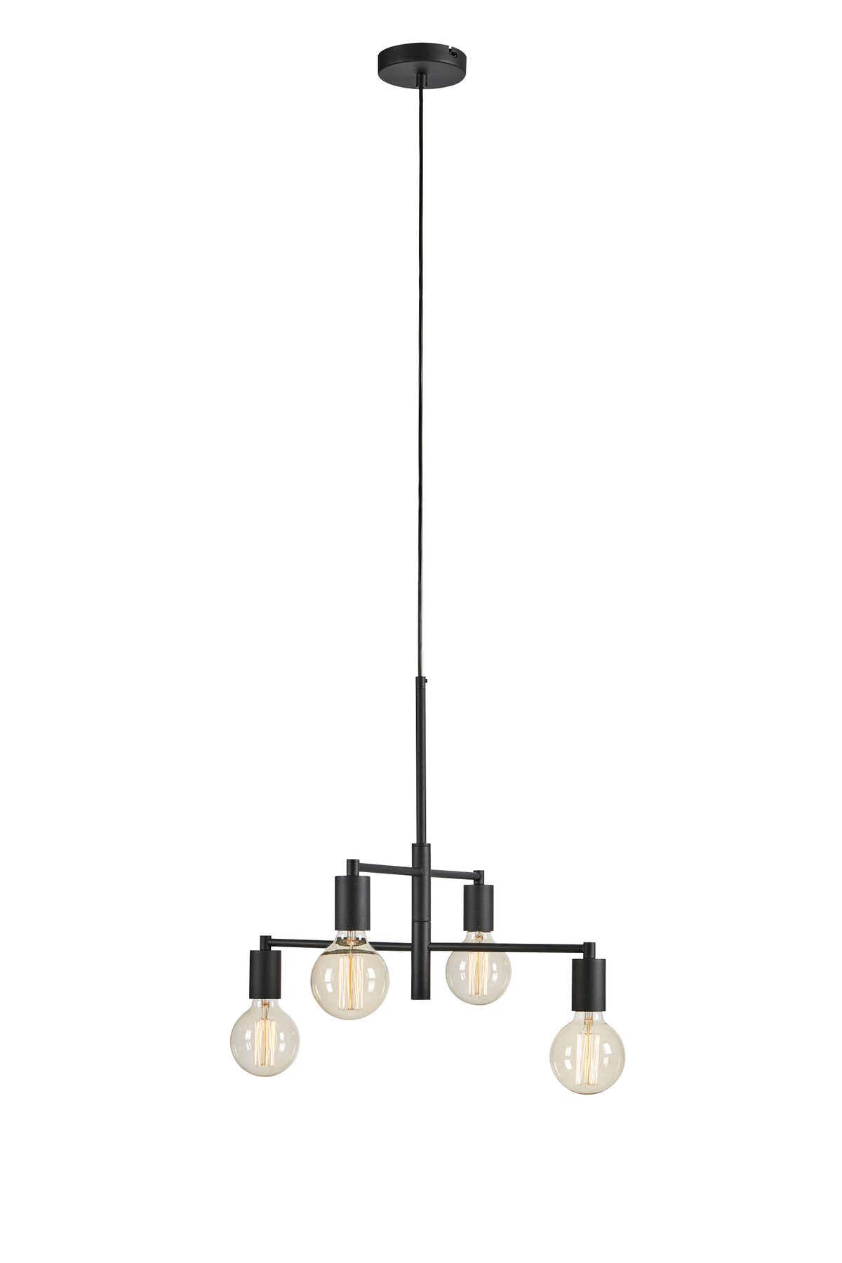 Lampadario CIELO 4L Nero Sabbiato
