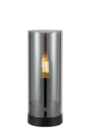 Lampada da tavolo POST 1L 9cm Nero/Placcato Fumo