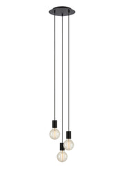 Lampadario CIELO 3L Rotondo Nero Sabbiato