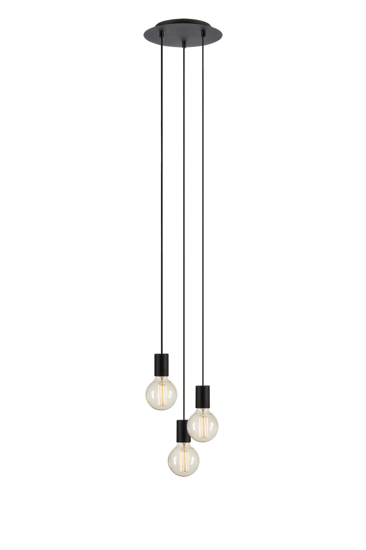 Lampadario CIELO 3L Rotondo Nero Sabbiato