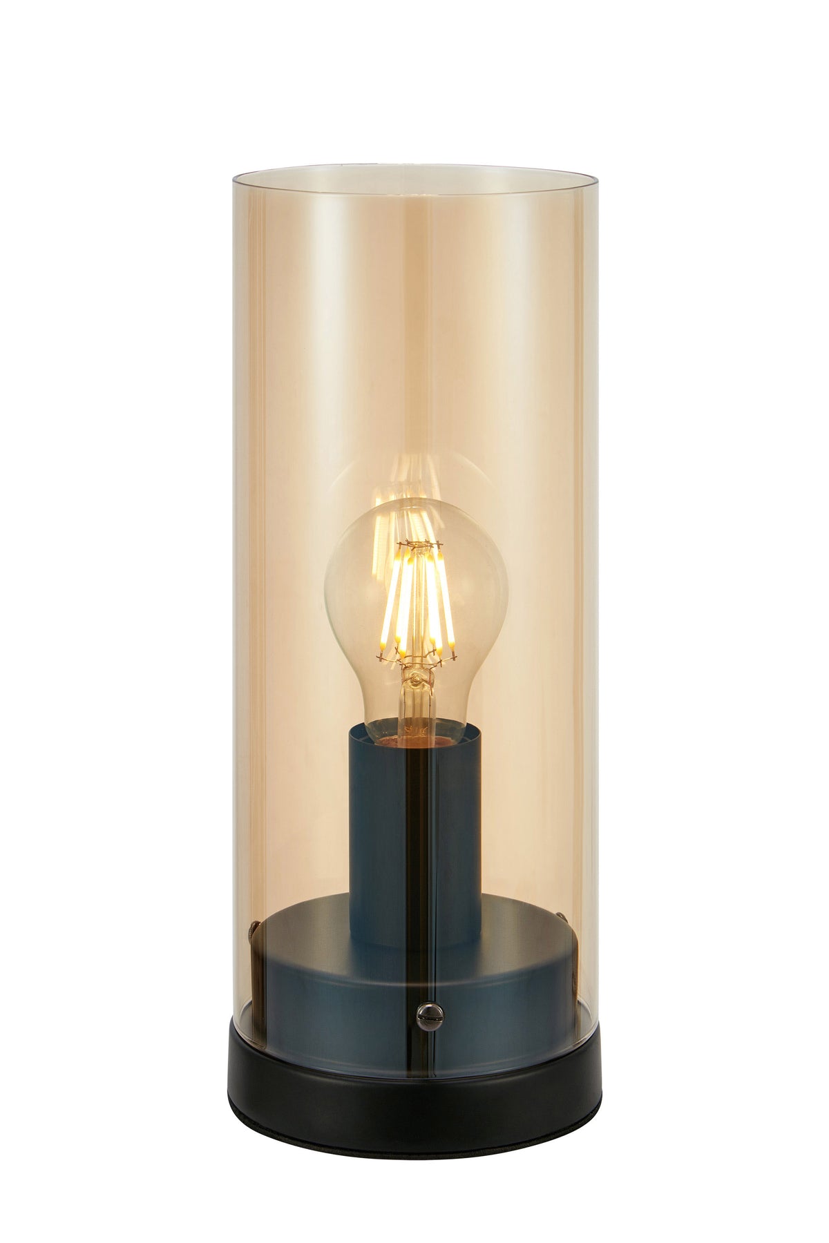 Lampada da tavolo POST 1 L 12 cm Nero/Placcato Ambra