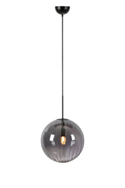FENGARI Lampada a Sospensione 1L Nero Opaco/Fumo