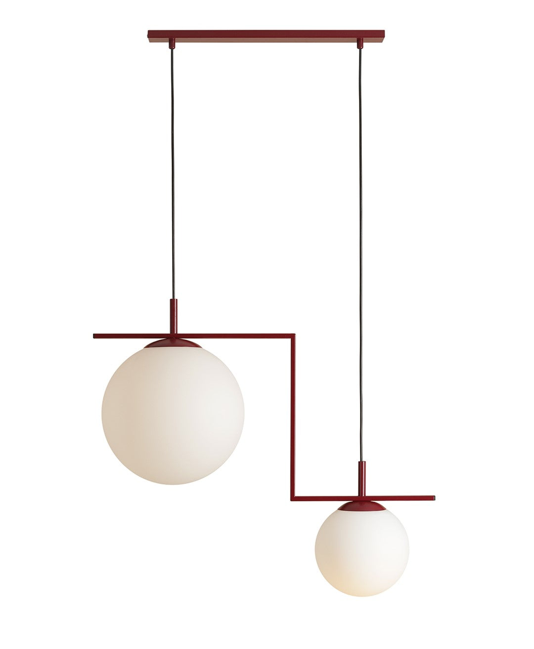 Lampada a sospensione Zac 2 Matte Bordeaux Aldex