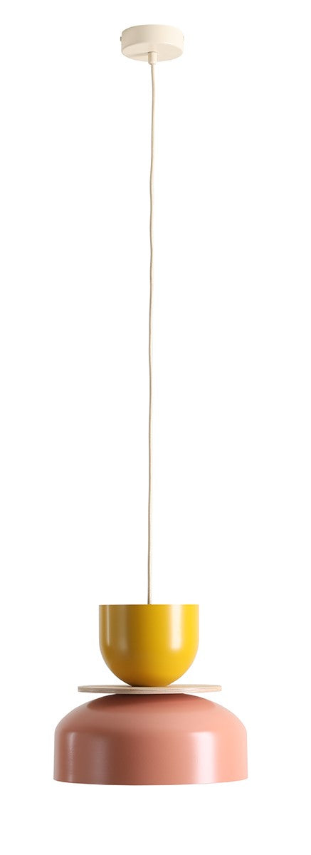 Lampada a sospensione Uto chiaro (30 15 Wood) Corallo e Senape Aldex
