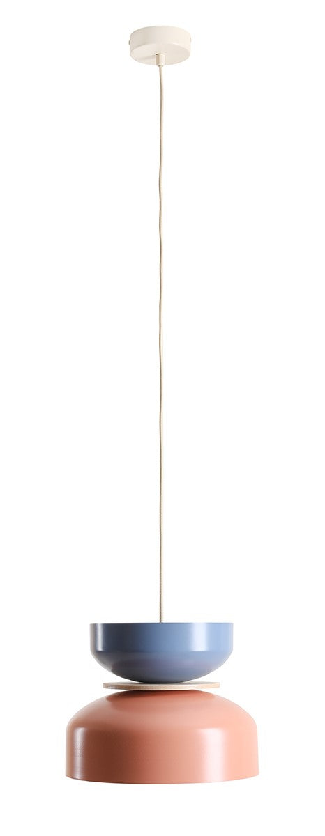 Lampada a sospensione Tula chiaro (30 23) Blu polvere e Corallo Aldex