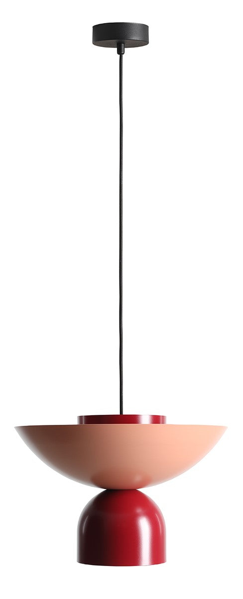 Lampada a sospensione Ilia scuro (37+ 15+ 15) Bordeaux e Corallo Aldex