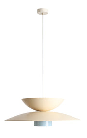 Lampada a sospensione Teya chiaro Baby (65+ 37+ 15) Crema e Blu Aldex