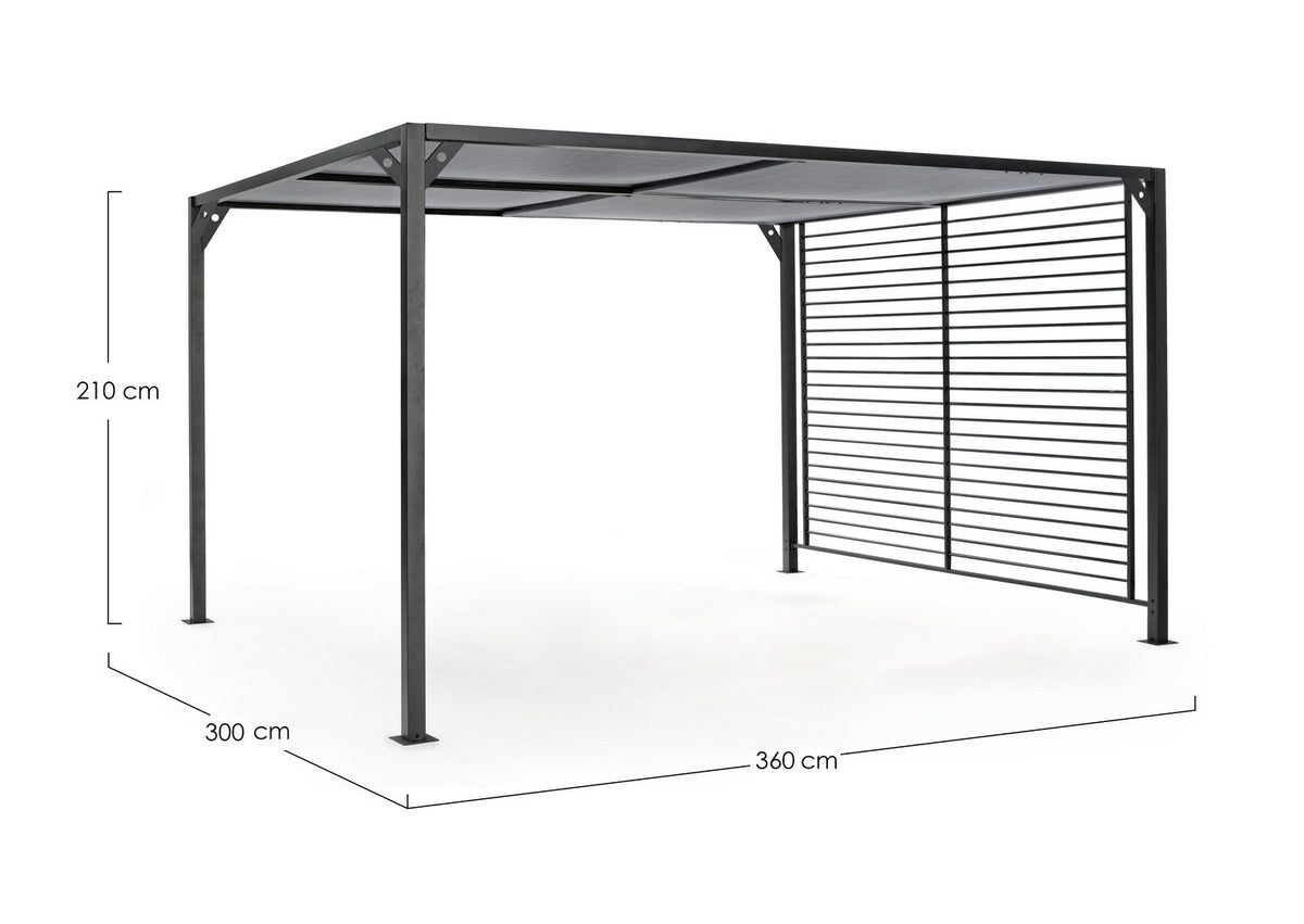Gazebo NOAH 3X3.6m Antracite LH32 con tettuccio apribile