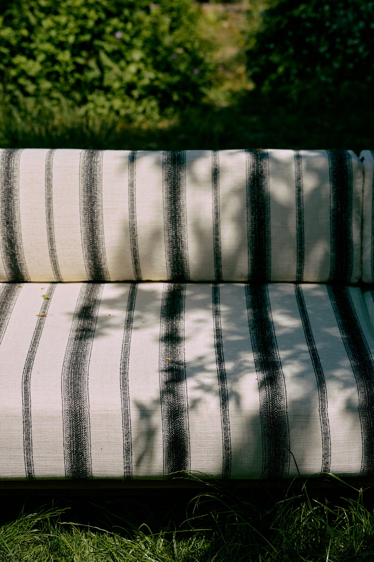 Divano da esterno in teak, chalkstripe