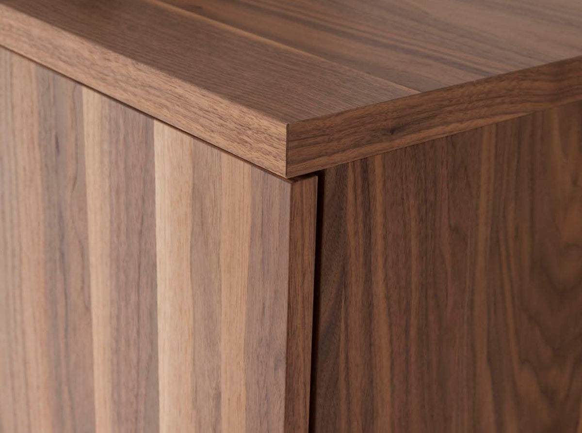 Credenza noce e acciaio cromato
