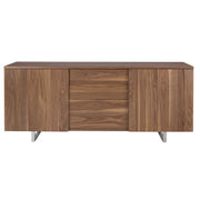 Credenza noce e acciaio cromato