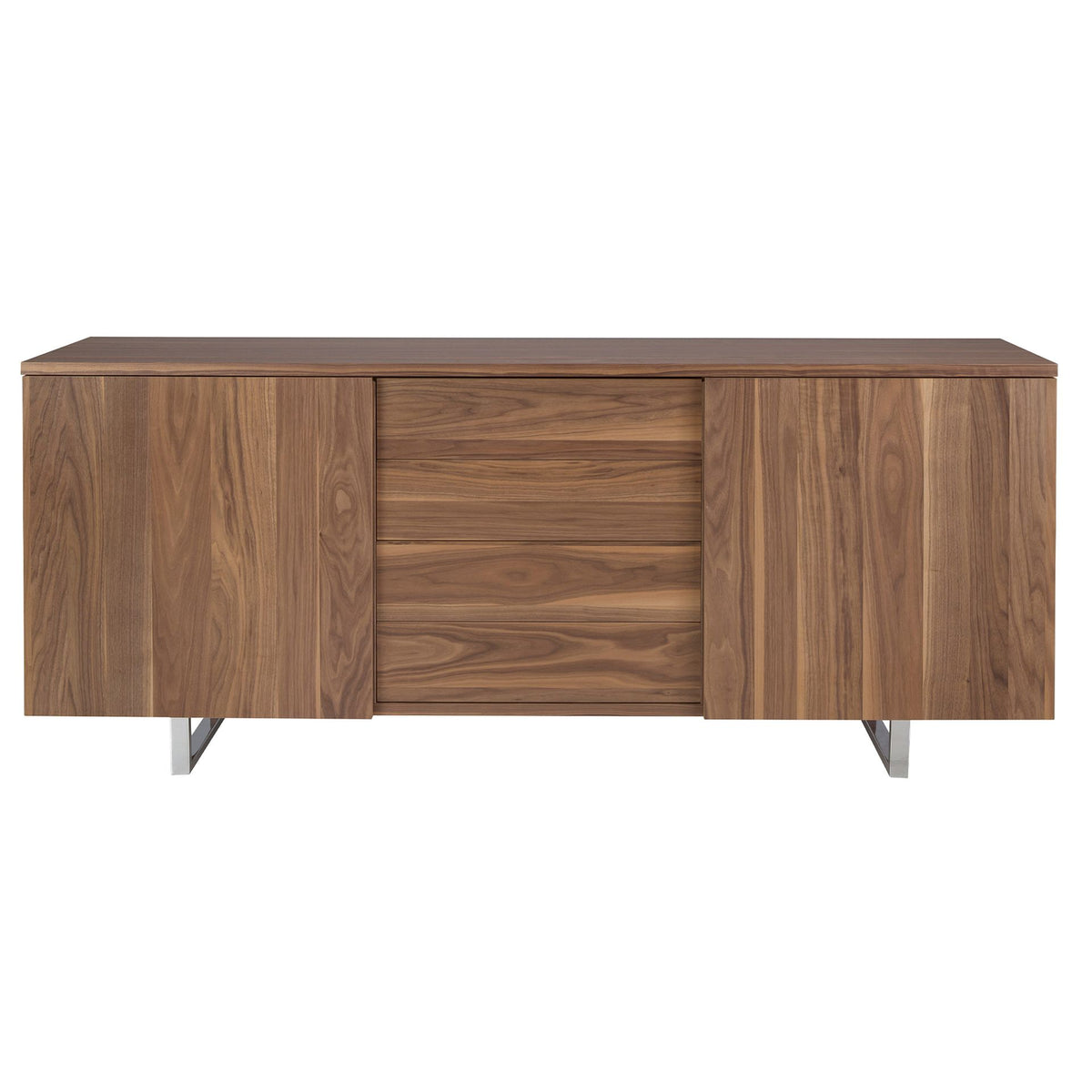 Credenza noce e acciaio cromato
