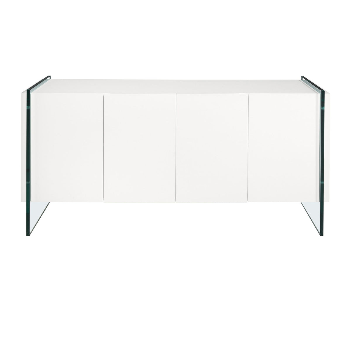Credenza legno bianco e vetro temperato