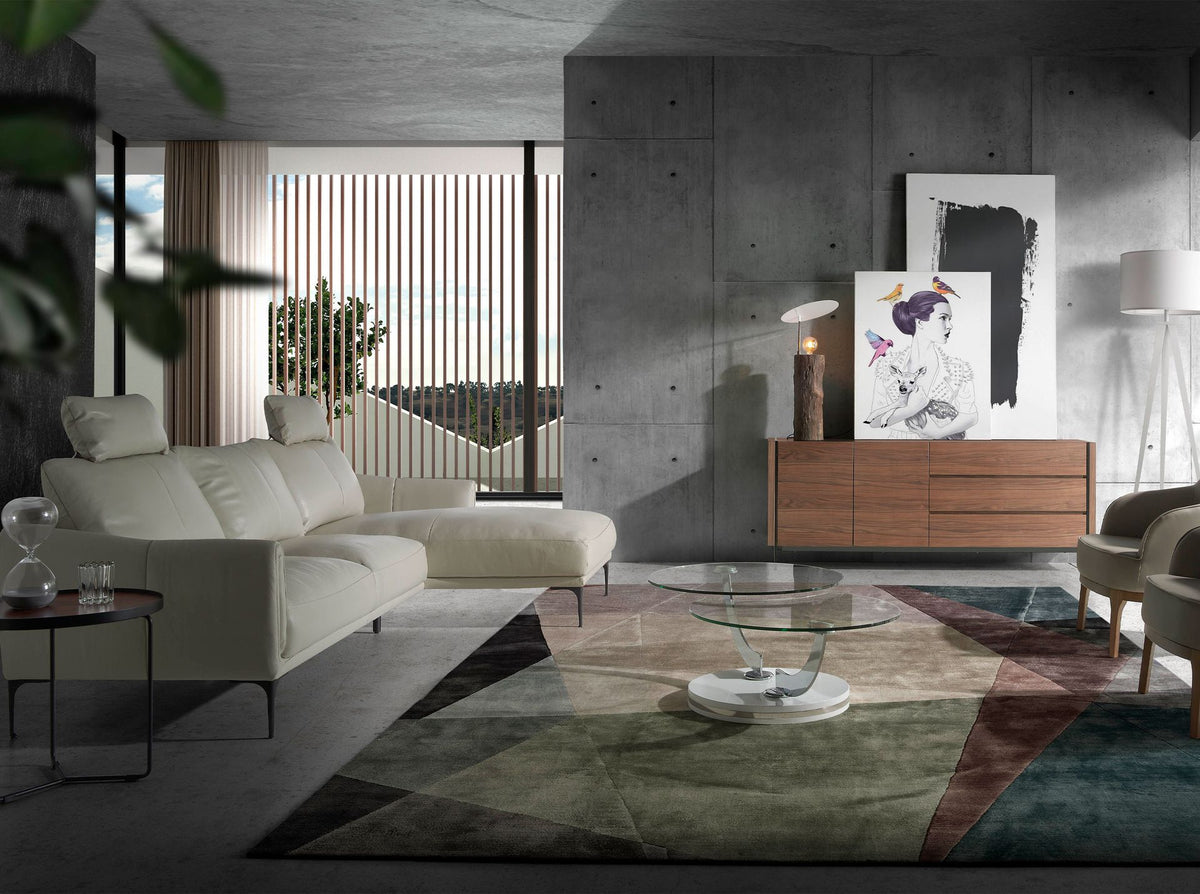 Credenza in noce e vetro temperato