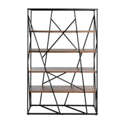 Scaffali in noce e acciaio nero