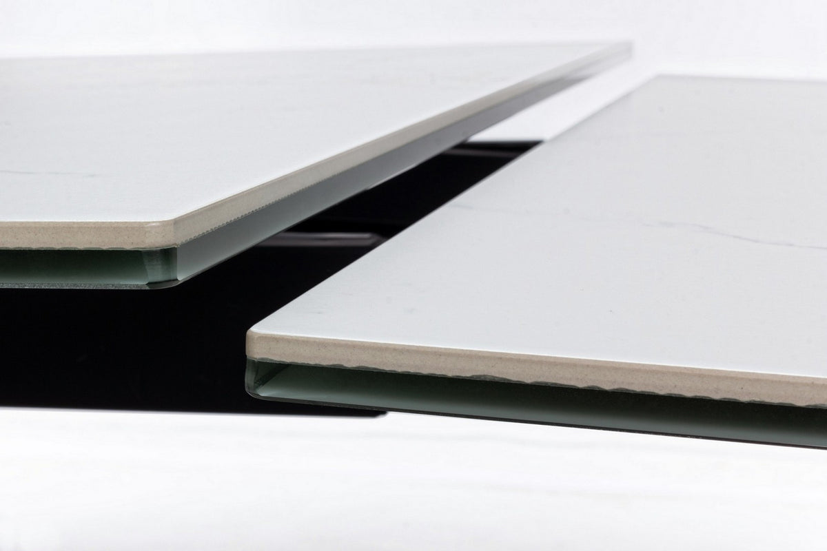 Tavolo allungabile in ceramica su vetro temperato 160-240x90 cm