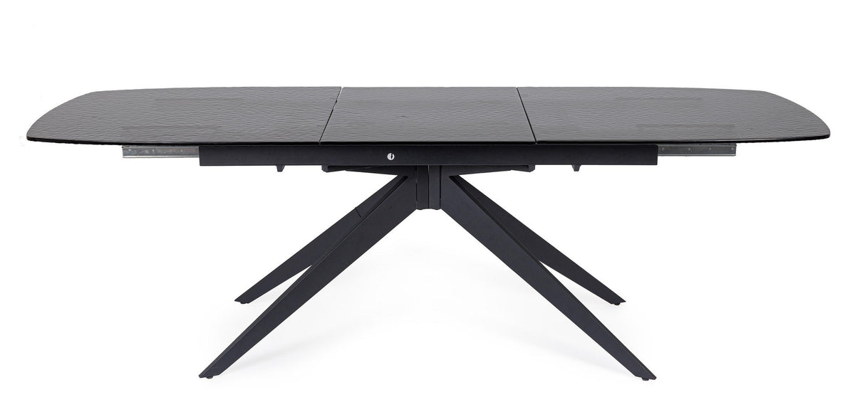 Tavolo allungabile in vetro temperato sagomato 180-240x90 cm