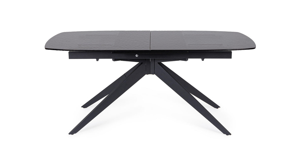 Tavolo allungabile in vetro temperato sagomato 180-240x90 cm