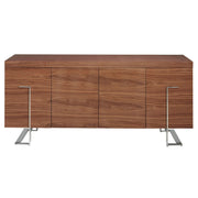 Credenza in noce e acciaio cromato