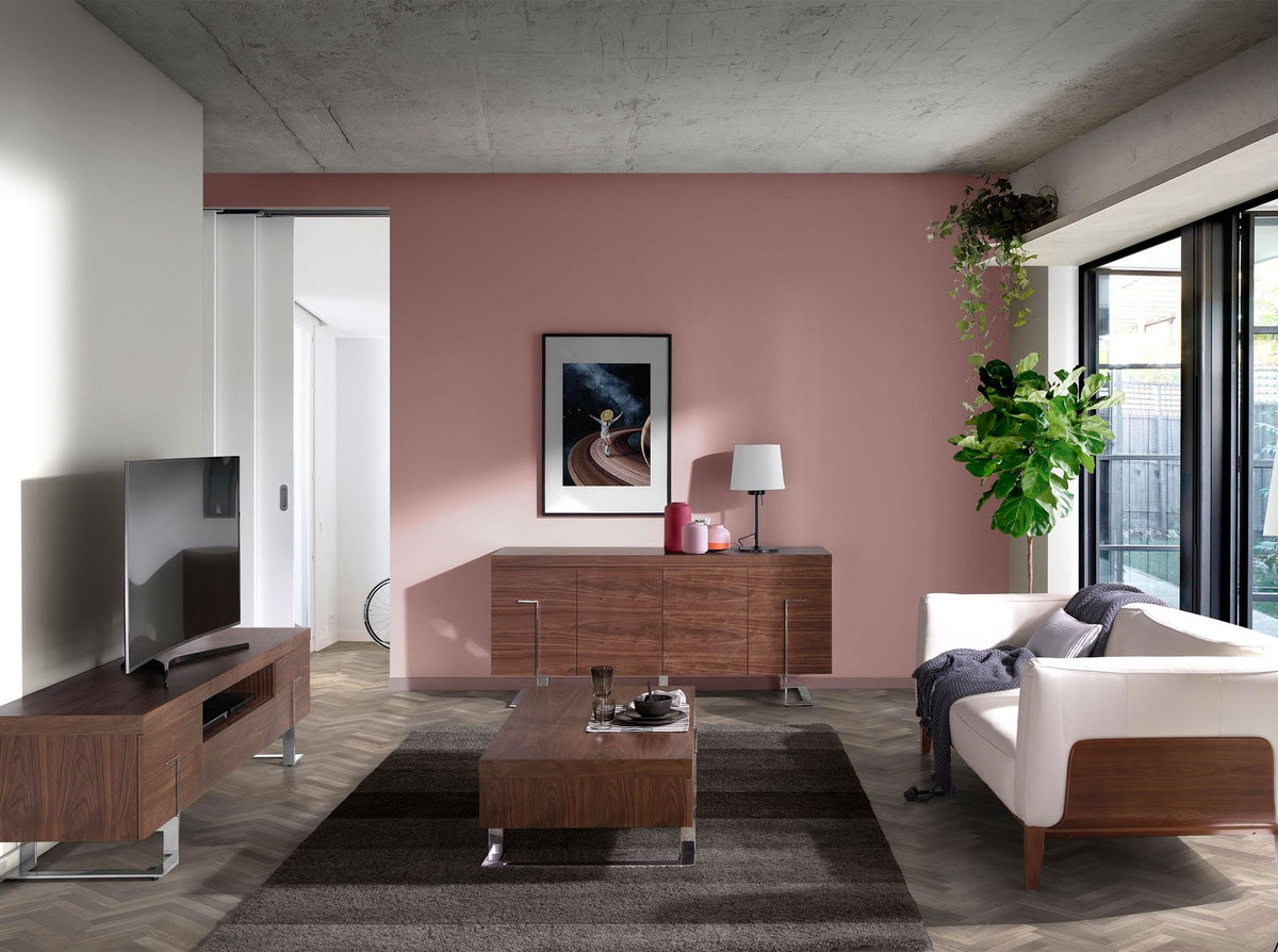 Credenza in noce e acciaio cromato