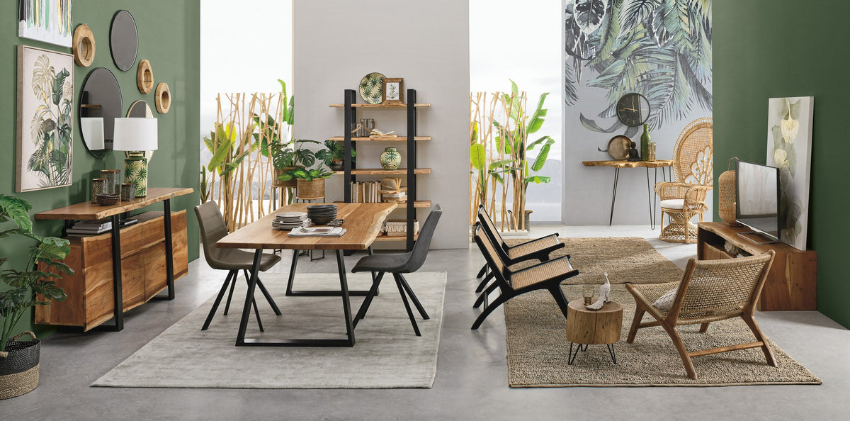 Tavolo in legno di acacia lavorato a mano 200x95 cm