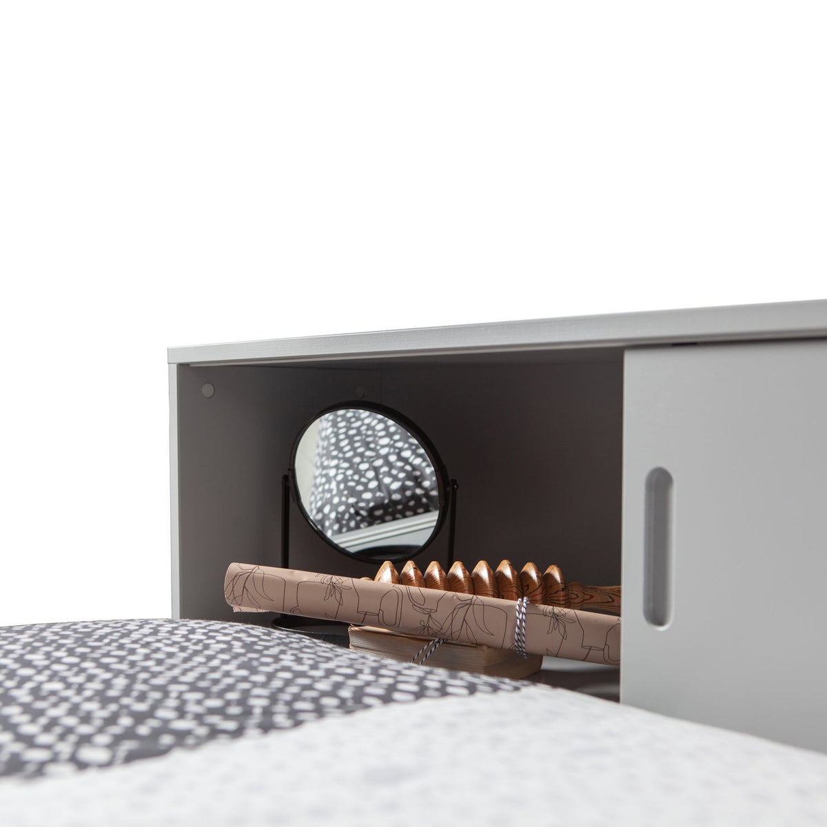 Letto angolare connect grigio cemento