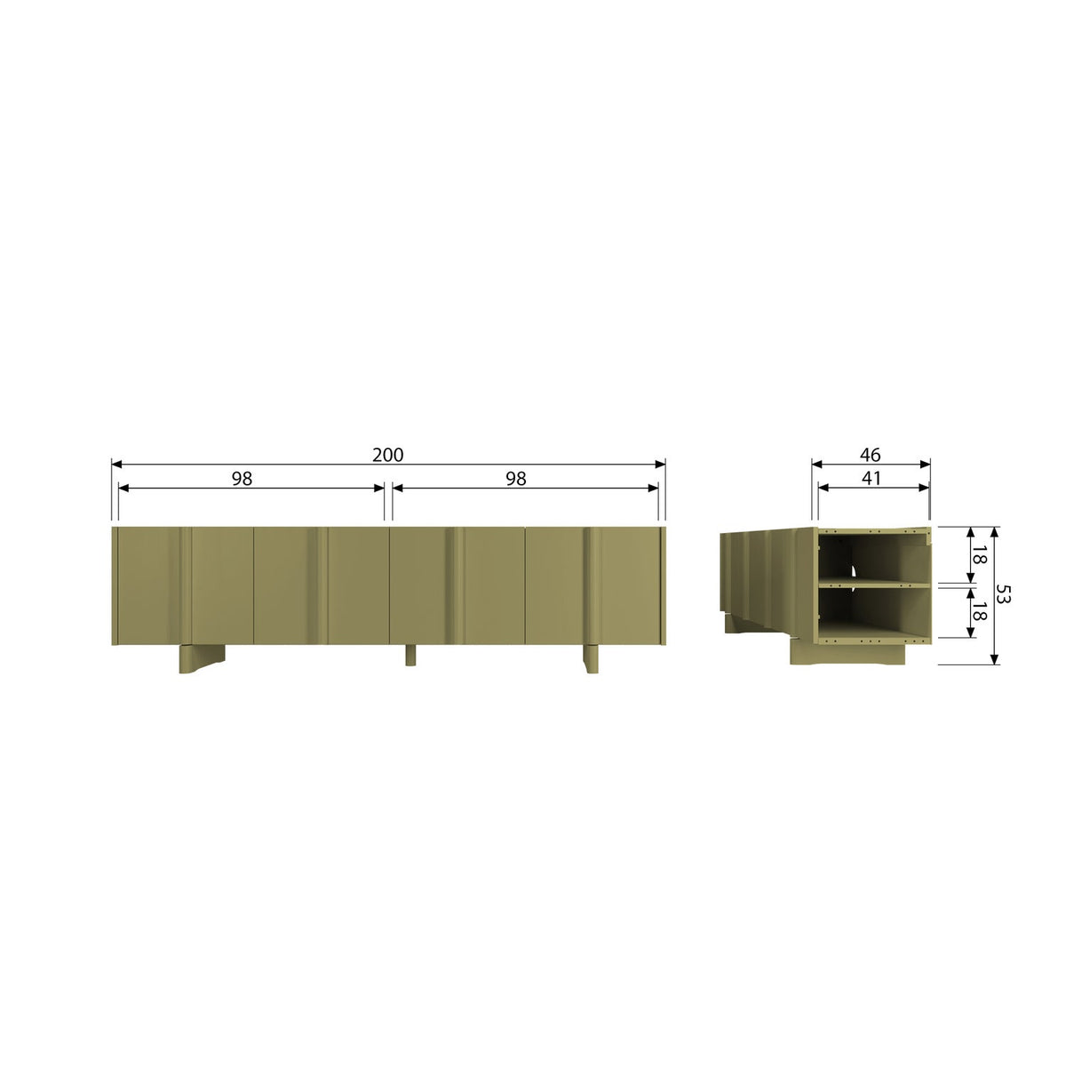 Mobile tv basu 200cm pino muschio