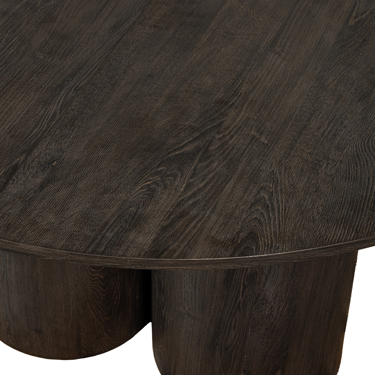 Tavolo da pranzo oona tondo con 3 gambe in mdf marrone scuro ø140cm
