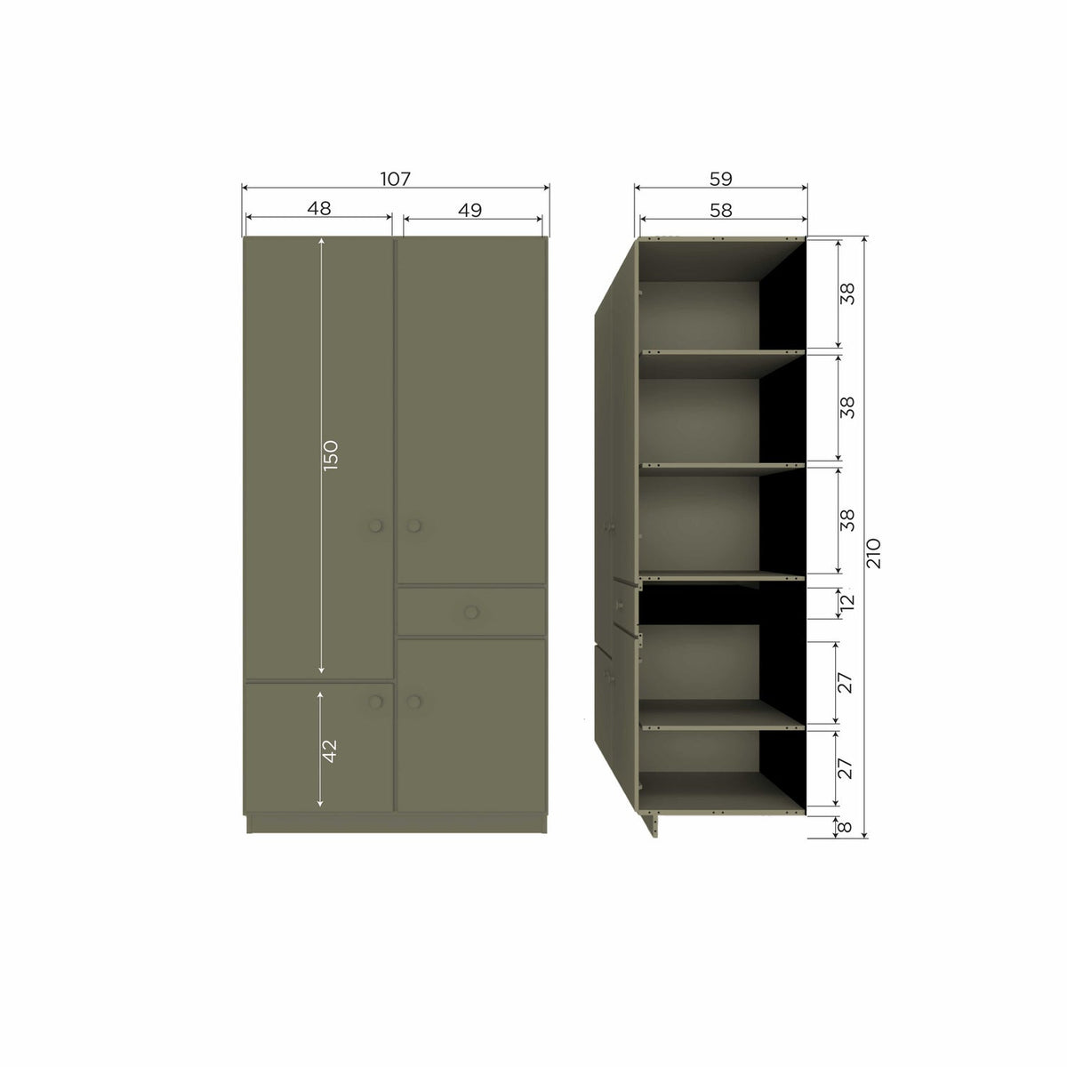 Armadio alfie 107cm pineta