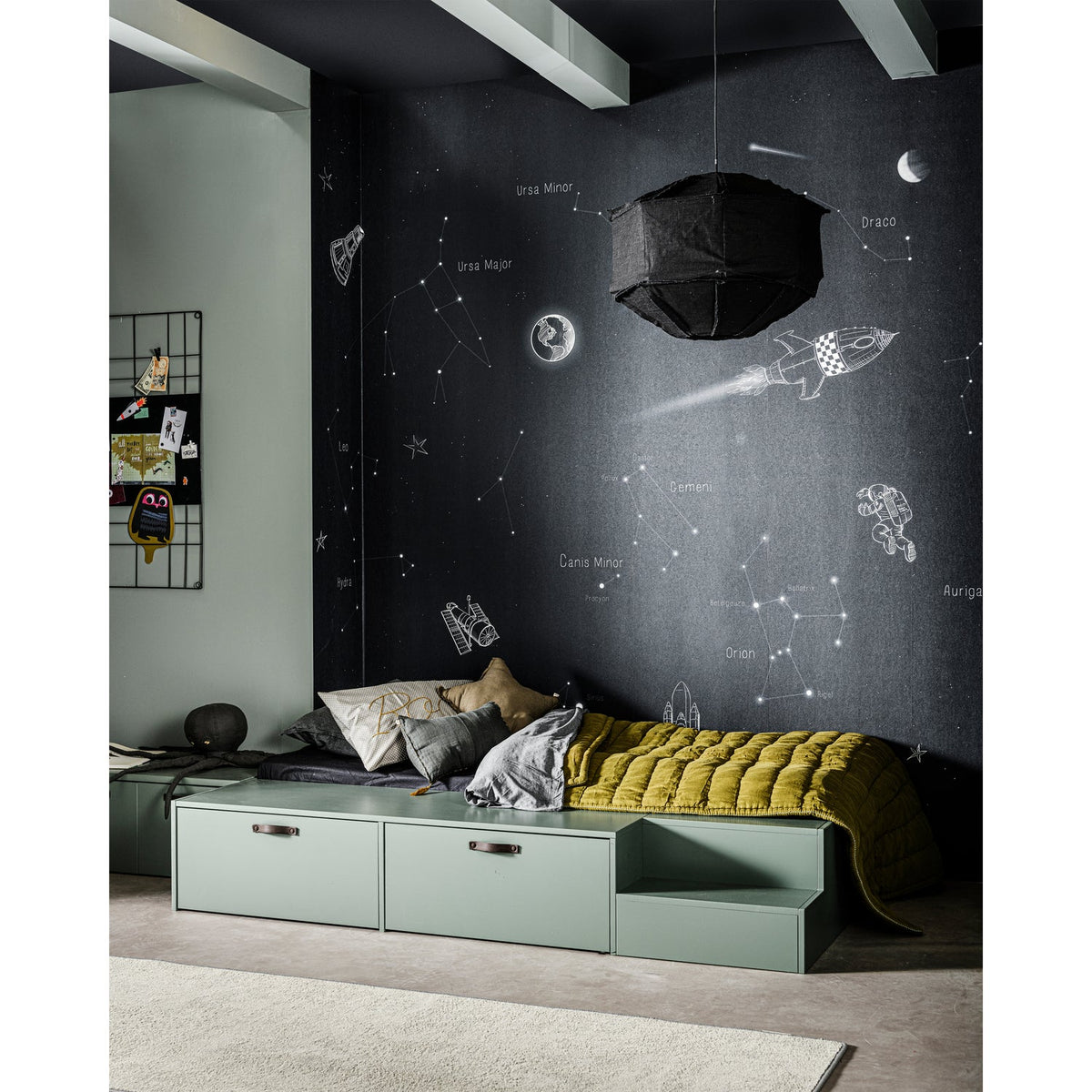 Stage letto + cassetti 80x200 cm pino sapone ex doghe