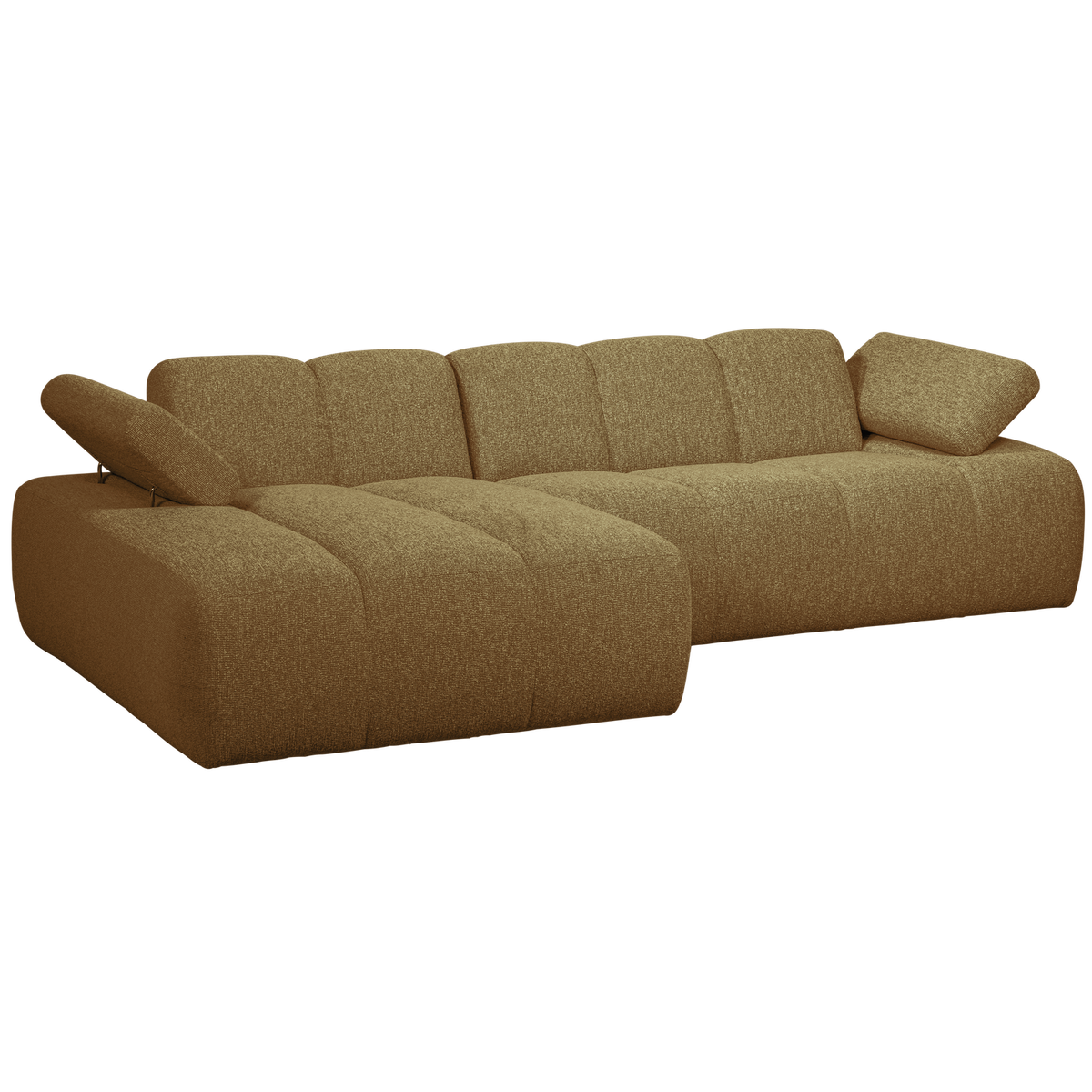 Divano mojo chaise longue sinistra bouclé giallo/marrone melange
