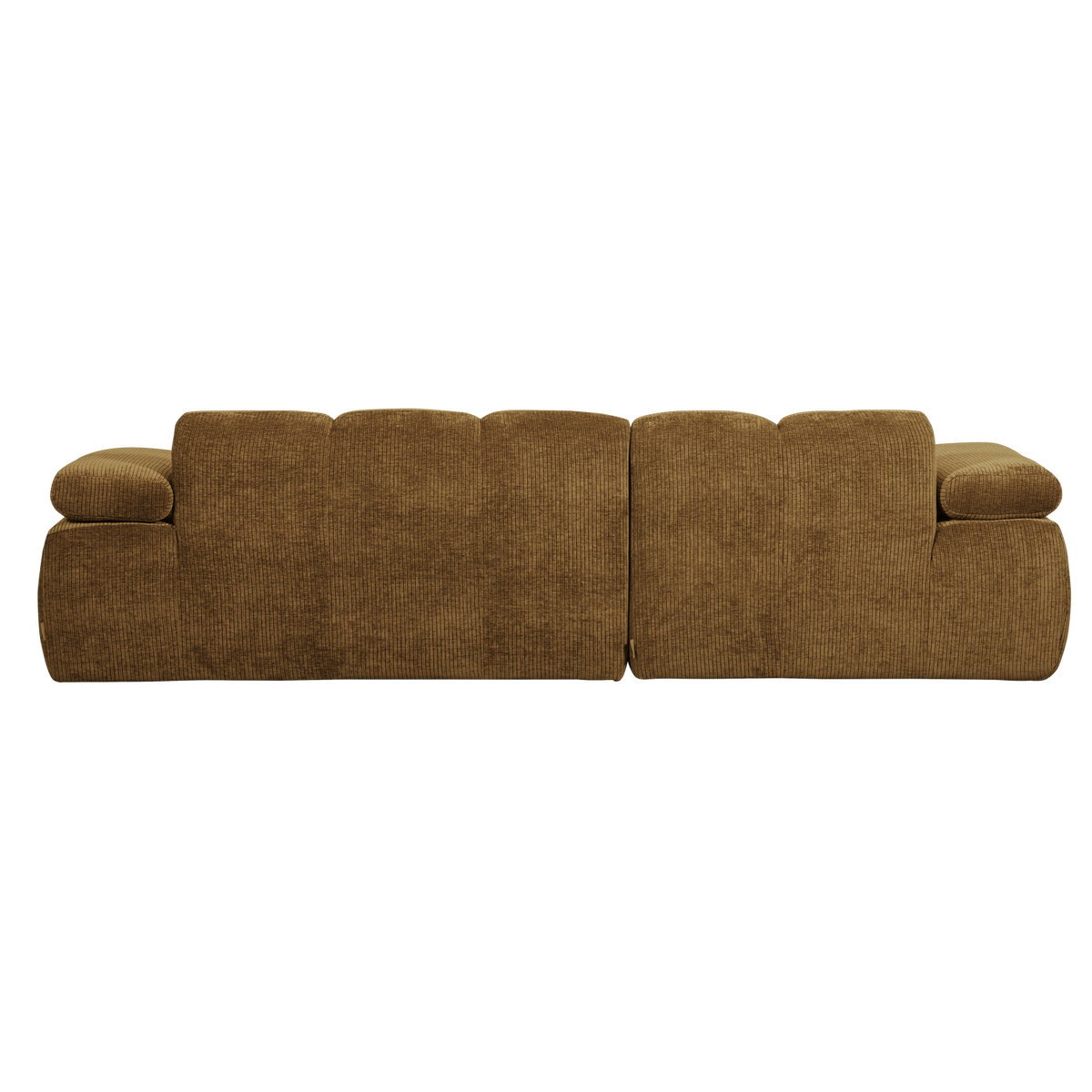Divano chaise longue mojo sinistra tessuto a coste intrecciato giallo miele