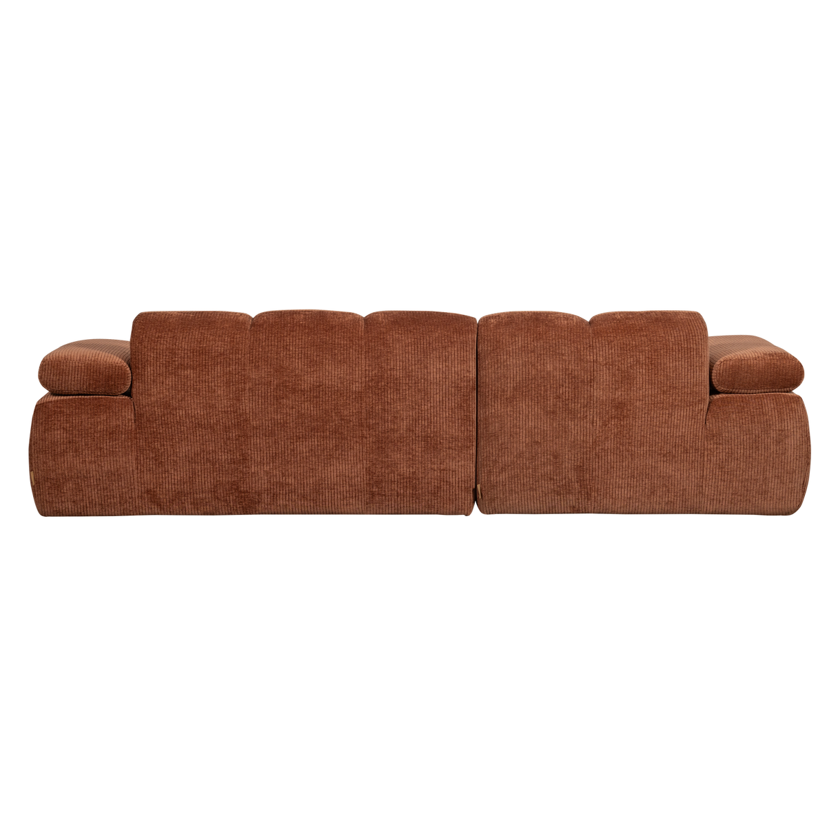 Divano chaise longue mojo sinistra tessuto a coste intrecciato marrone ruggine