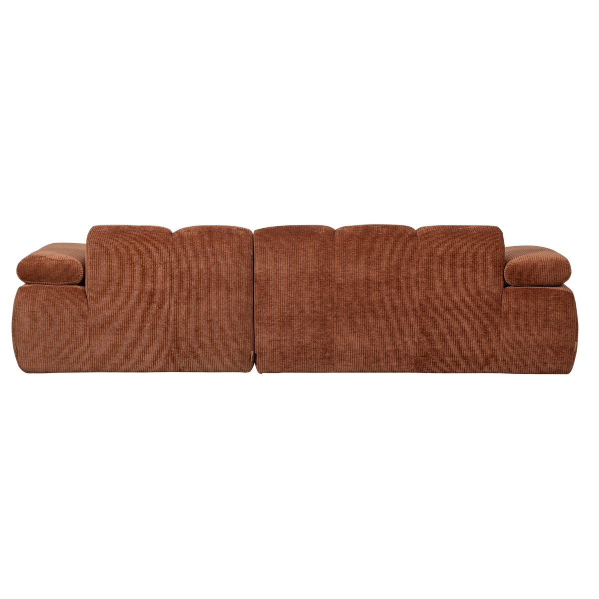 Divano chaise longue mojo destra tessuto a coste tessuto marrone ruggine