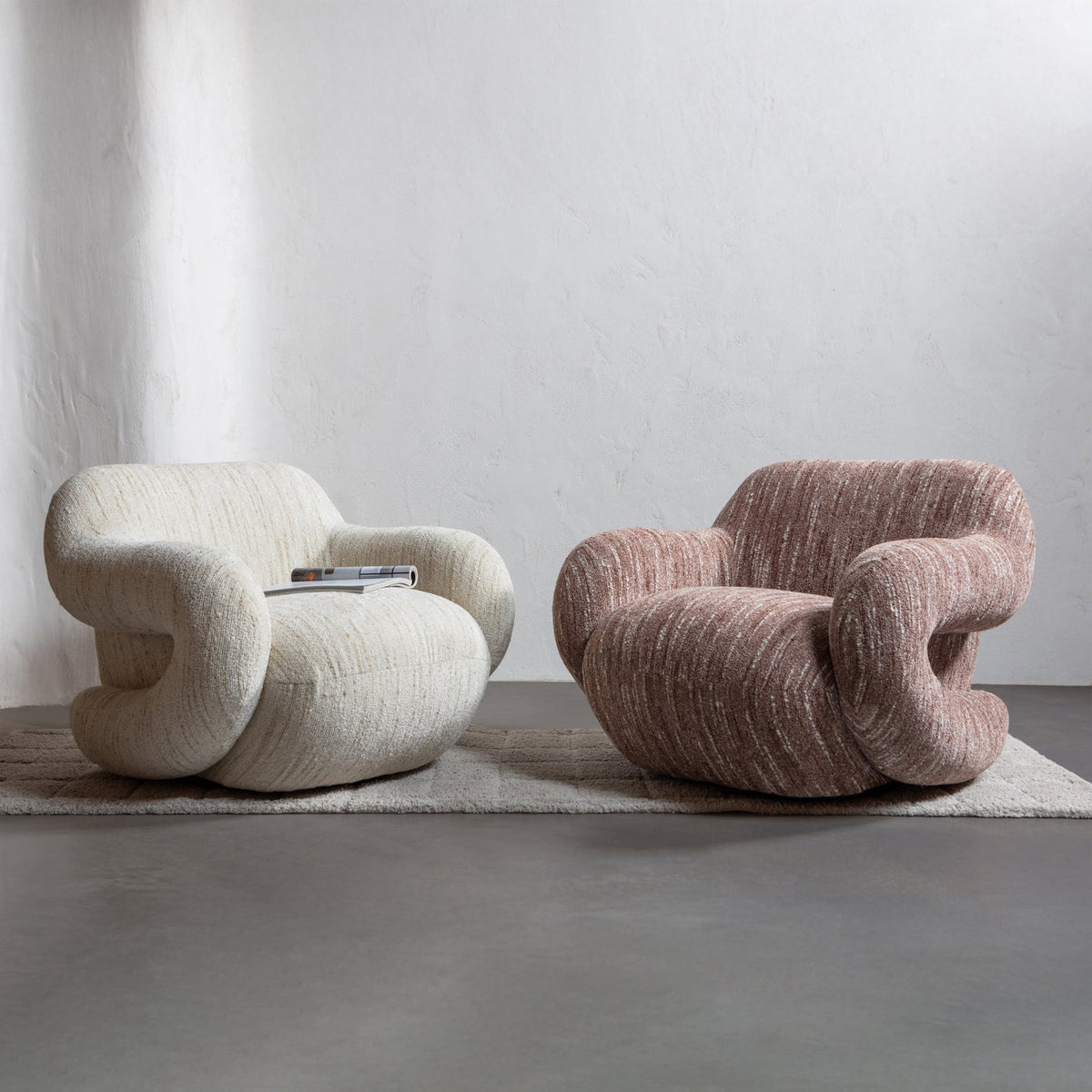 Folke poltrona ciniglia naturale melange