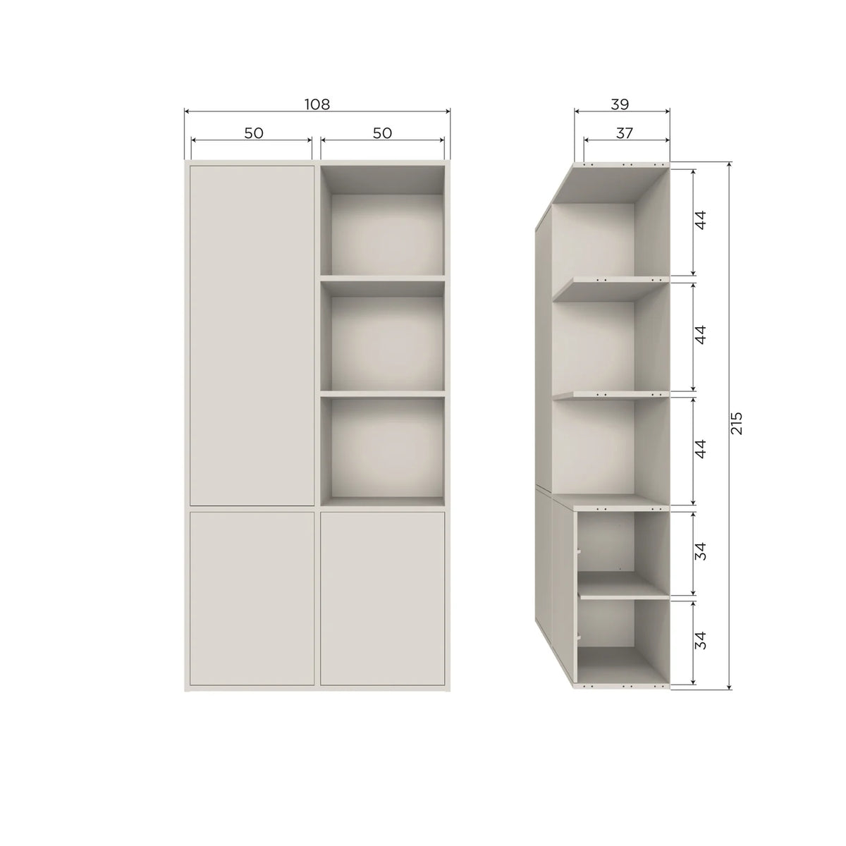 Mobile libreria contenitore sinistra per parete tv Maggy – WOOOD
